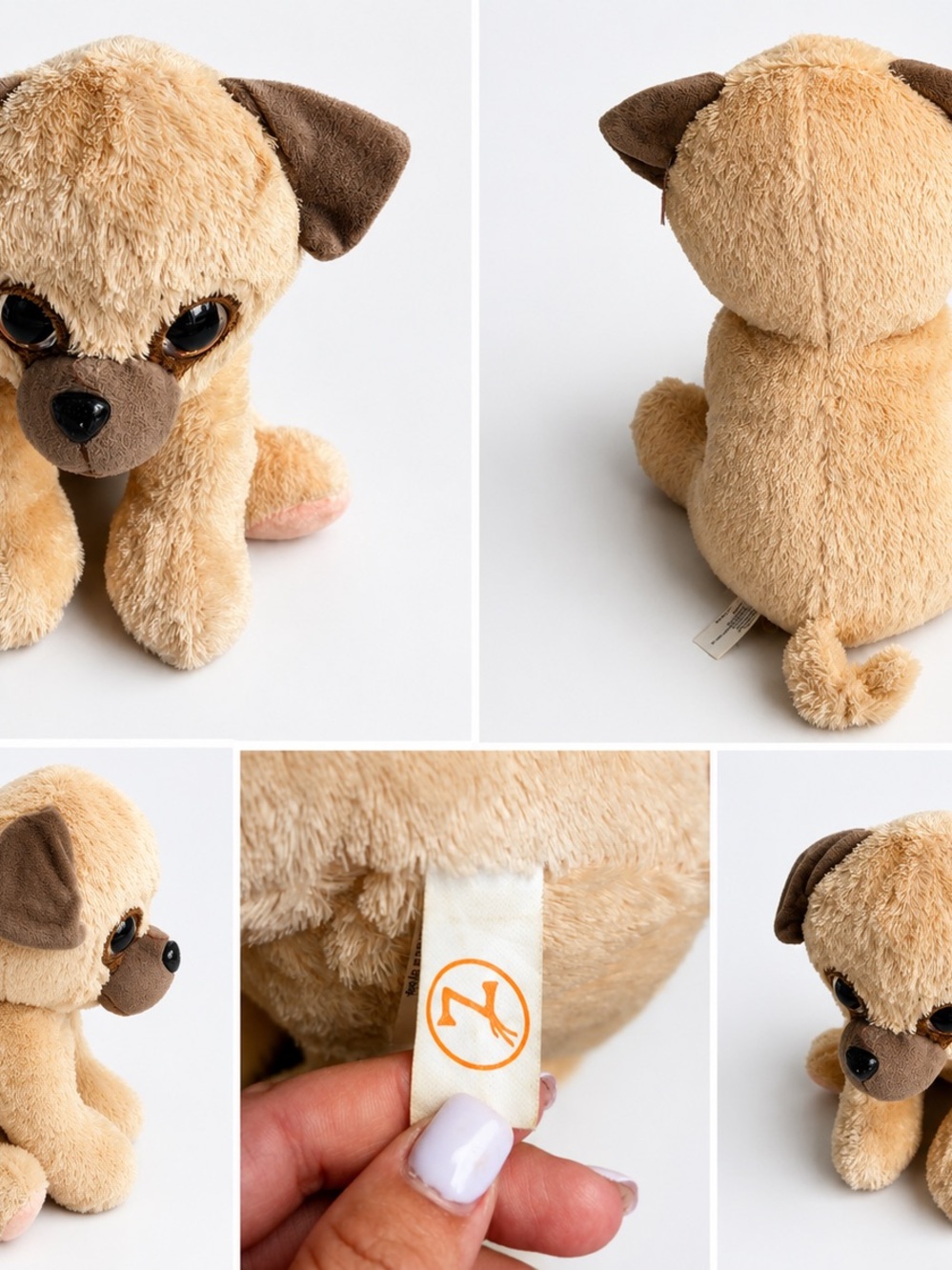 Source Unknown Plush Tan and Brown Puppy Stuffed Animal